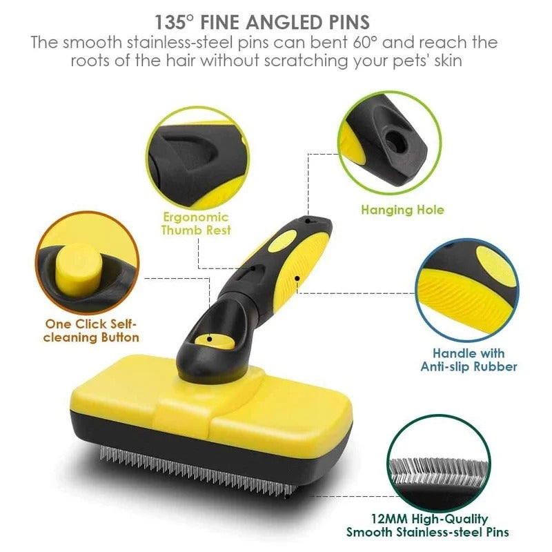 self-cleaning pet brush, view 8 - MRSLM