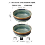 retro ceramic noodle bowl, view 6 - MRSLM