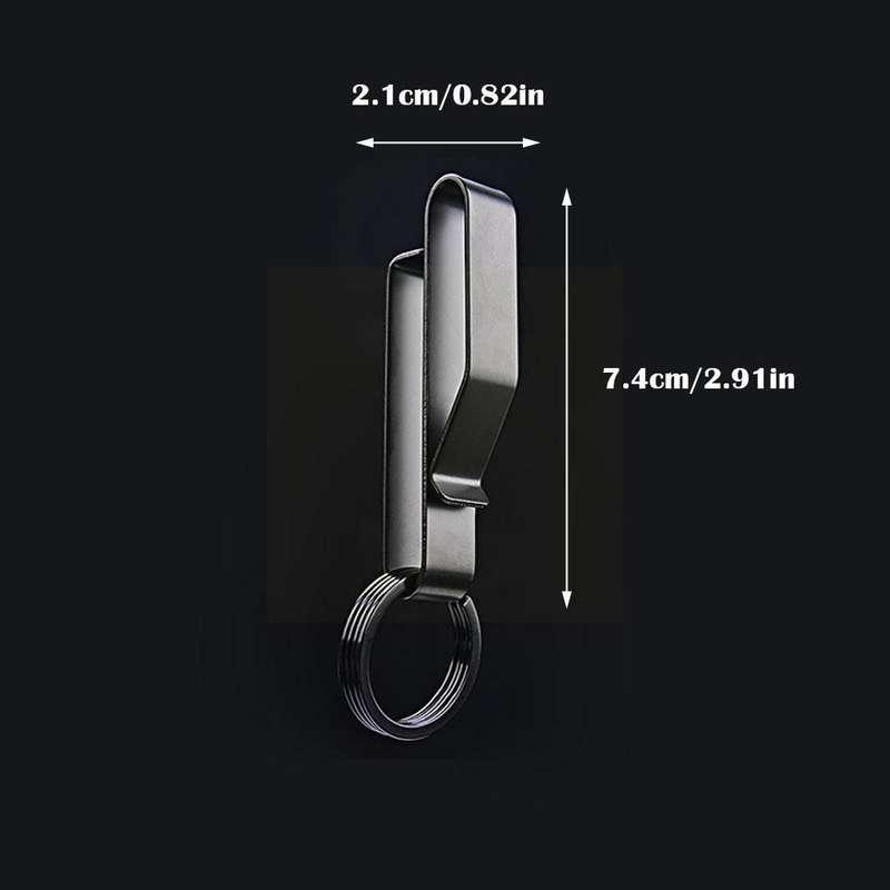 stainless steel belt hook with carabiner, view 2 - MRSLM