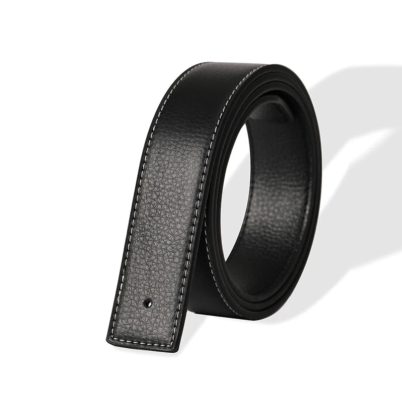 men's no-buckle split leather belt, view 2 - MRSLM