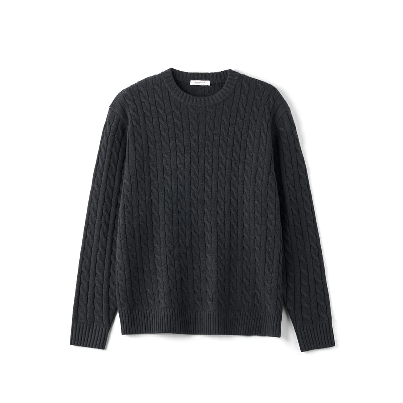 men's oversized cable knit sweater, view 3 - MRSLM