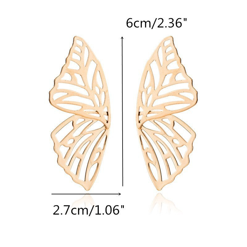 angel wing butterfly stud earrings for women, view 12 - MRSLM
