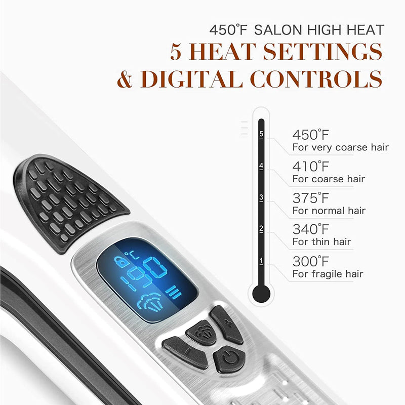 steam hair straightener brush, view 3 - MRSLM