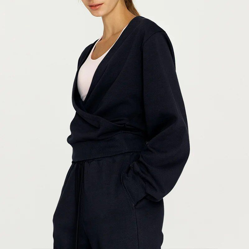v-neck cotton sweatshirt, view 2 - MRSLM