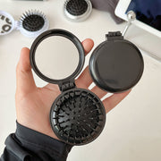 mini folding hairbrush with mirror, view 7 - MRSLM