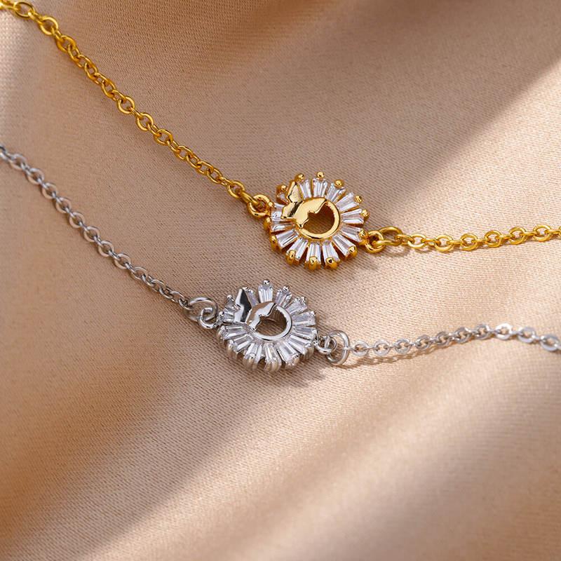 stainless steel sunflower charm bracelet - MRSLM