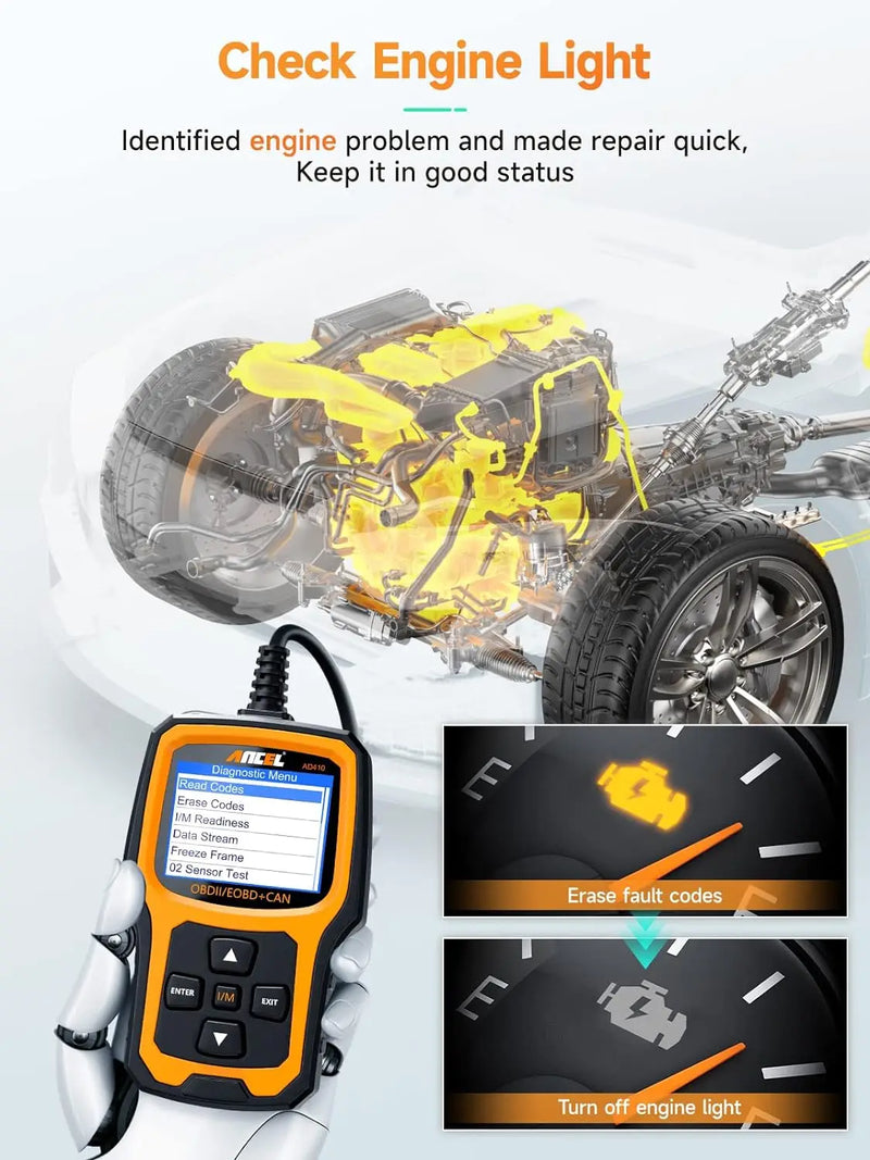 enhanced obd ii vehicle code reader, view 2 - MRSLM