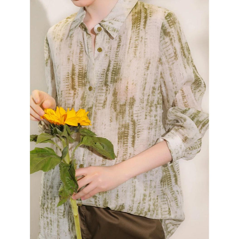 floral ramie blouse, view 13 - MRSLM