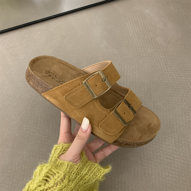 women's suede flip-flops, view 11 - MRSLM