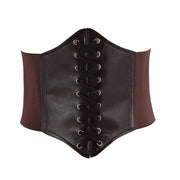 Wide faux leather corset belt, view 3 - MRSLM