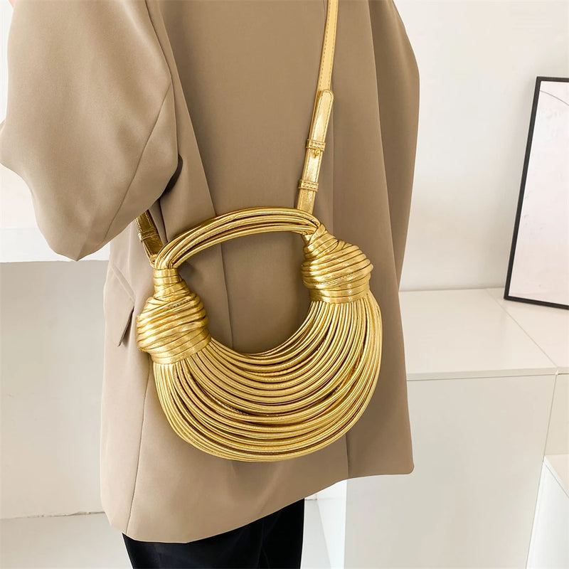 handwoven noodle shoulder bag, view 2 - MRSLM