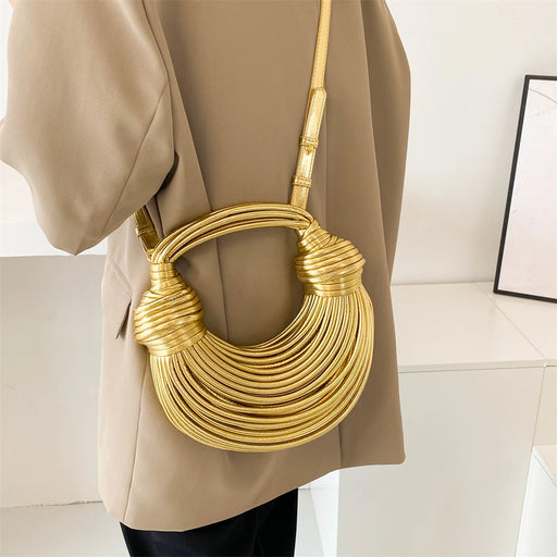 handwoven noodle shoulder bag, view 2 - MRSLM