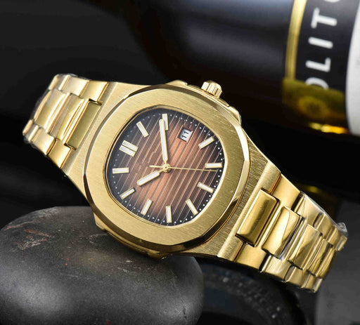 three-hand quartz date watch steel band, view 5 - MRSLM