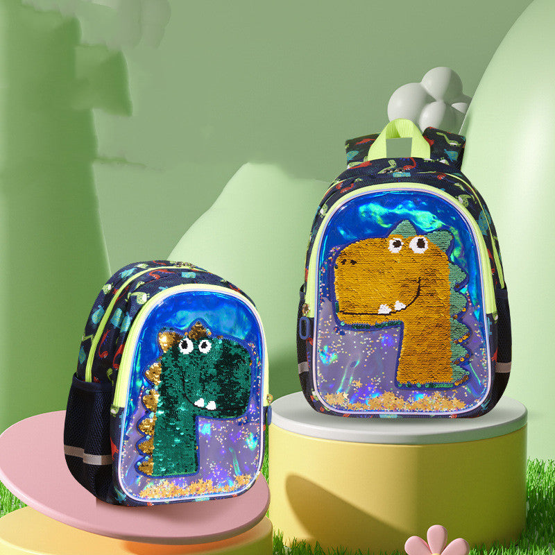 kids dinosaur kindergarten backpack, view 4 - MRSLM