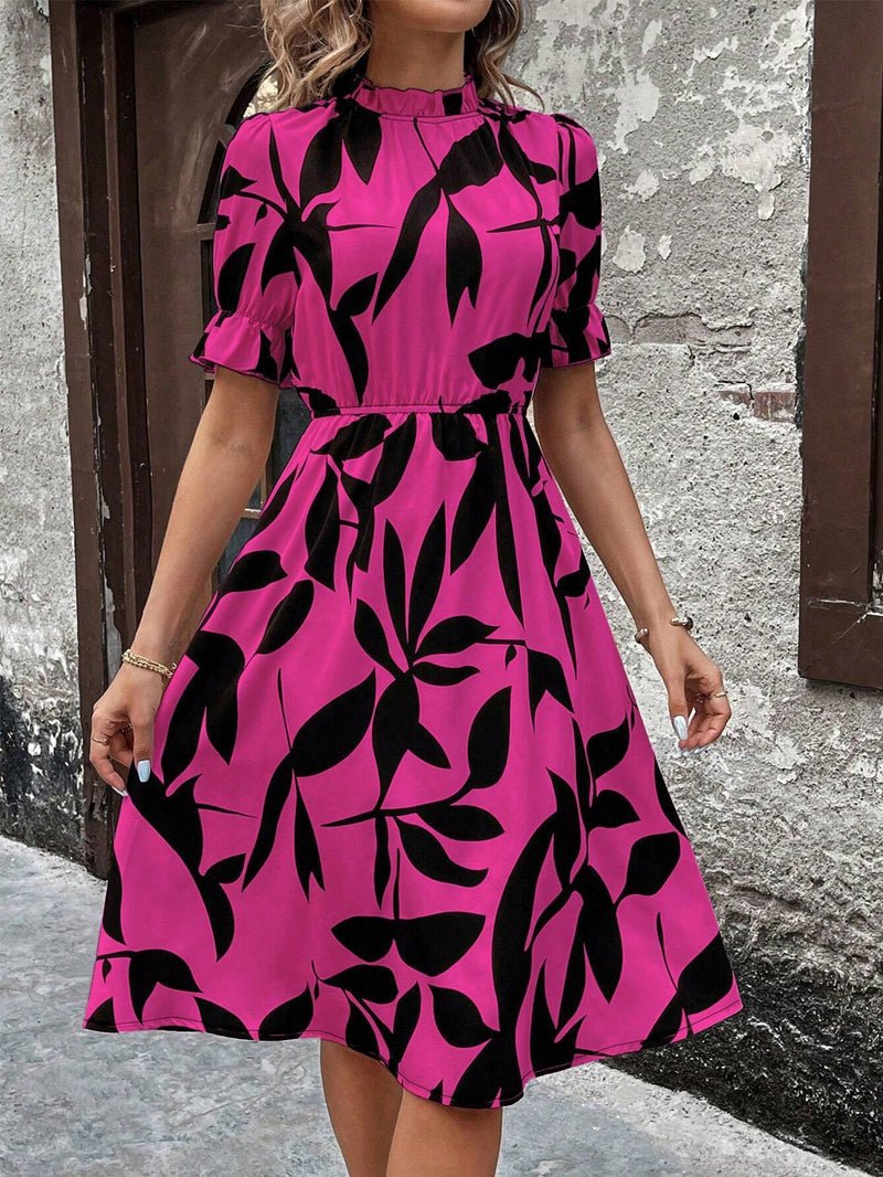 ruffled printed dress, view 7 - MRSLM