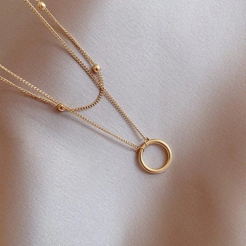 double layer pendant necklace, view 5 - MRSLM