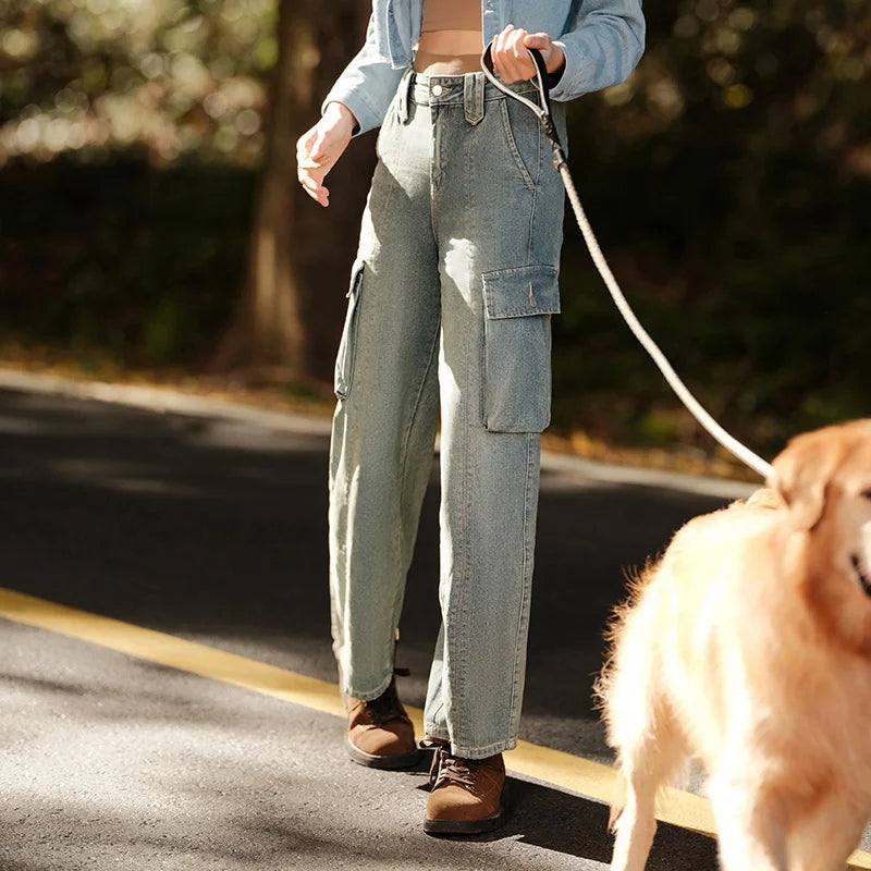 distressed wide-leg jeans, view 6 - MRSLM