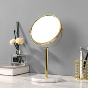 natural marble 360 rotating makeup vanity mirror, view 2 - MRSLM