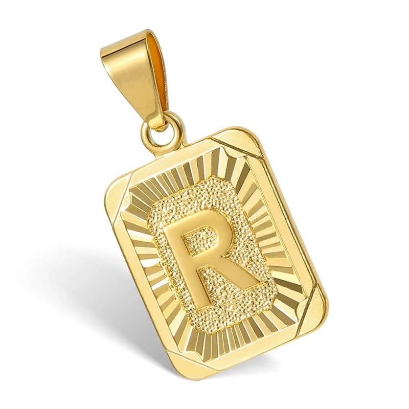 gold plated initial necklace, view 22 - MRSLM