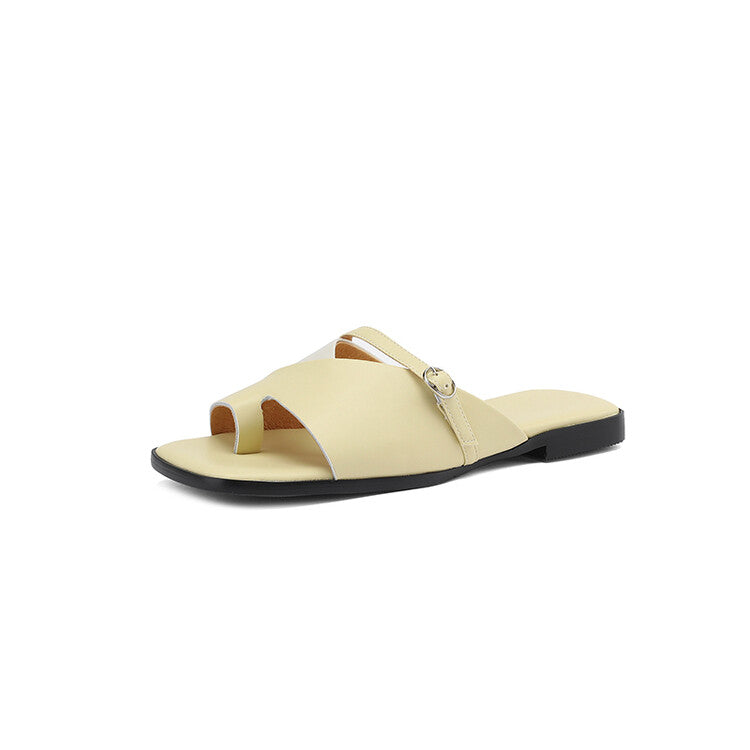 women's leather summer slippers, view 17 - MRSLM