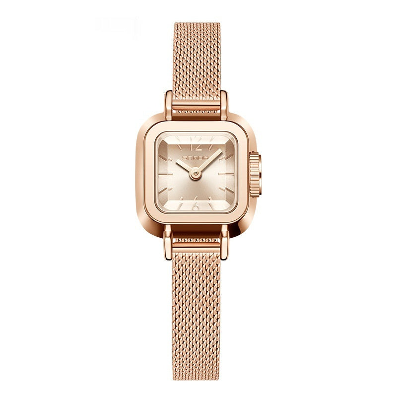 Women's Roman pattern mesh belt quartz watch, view 3 - MRSLM