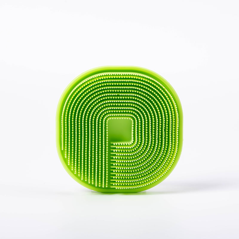 Soft silicone body scrubber and shampoo brush, view 2 - MRSLM