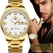 men's gold stainless steel quartz watch, view 9 - MRSLM