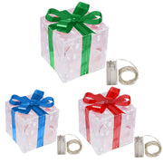 Light-up Christmas gift box decorations with bow, view 6 - MRSLM