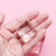 square crystal glass eyelash glue holder, view 6 - MRSLM