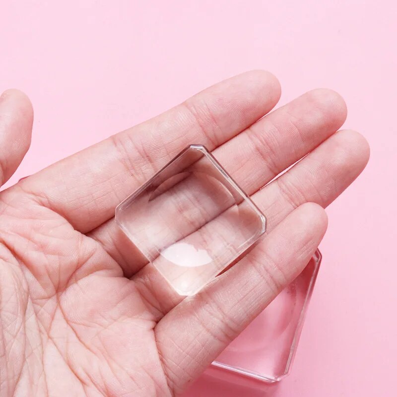 square crystal glass eyelash glue holder, view 6 - MRSLM