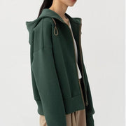 short hooded drawstring sweatshirt, view 5 - MRSLM