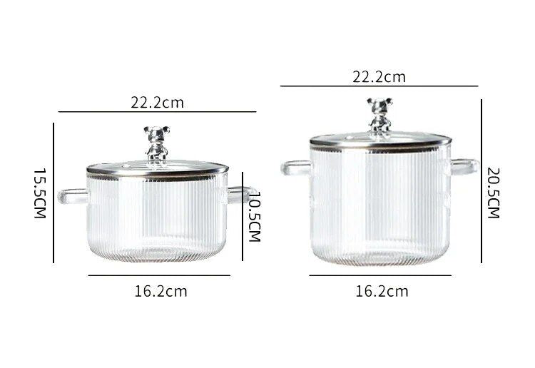 Large glass soup bowl with lid, view 6 - MRSLM