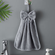 bowknot coral velvet hand towel, view 9 - MRSLM