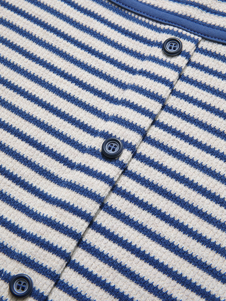 summer striped slim-fit knit tee, view 7 - MRSLM