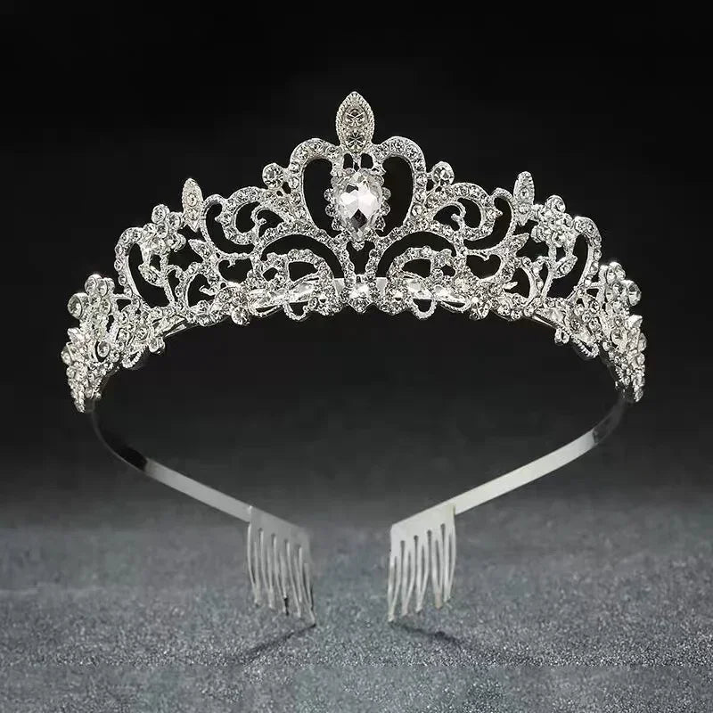 handmade rhinestone pearl tiara, view 6 - MRSLM