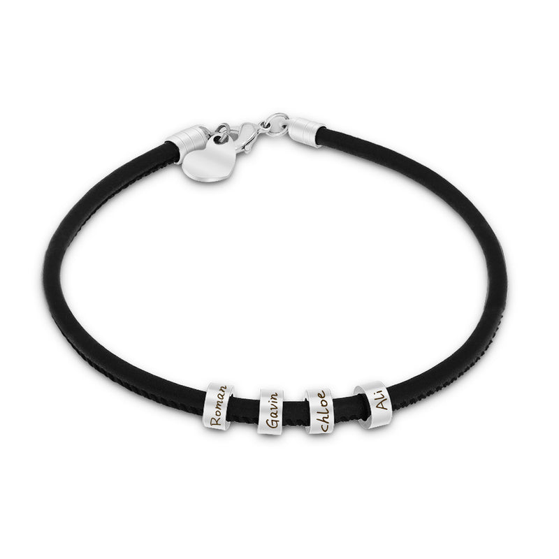 beaded stainless steel heart couple bracelet, view 2 - MRSLM