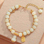 hetian jade silver gourd double bracelet, view 6 - MRSLM