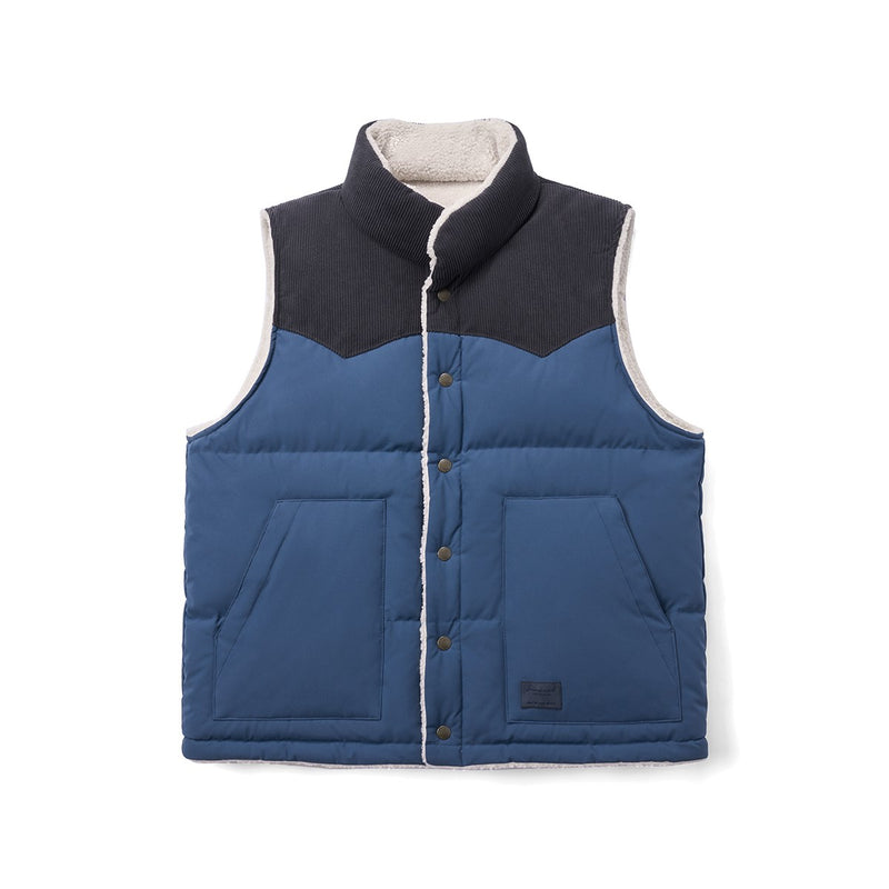 men's reversible sherpa lined down vest, view 2 - MRSLM
