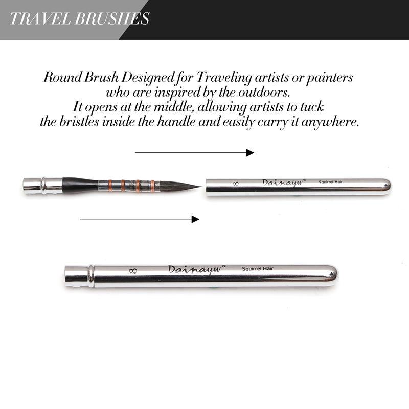 6-piece travel watercolor paint brushes, view 5 - MRSLM