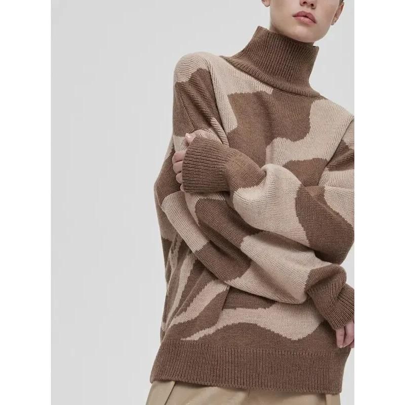 turtleneck stripe oversized sweater, view 8 - MRSLM