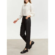 ankle-length pu leather pants, view 2 - MRSLM