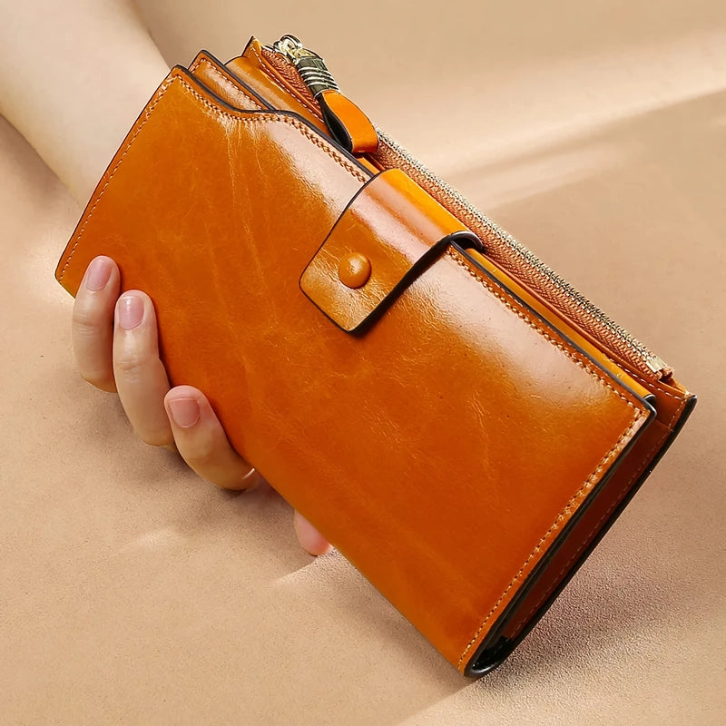 women's cowhide leather organizer wallet, view 3 - MRSLM