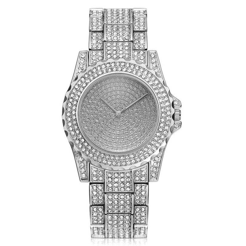 simple stone-accent steel band ladies watch, view 9 - MRSLM