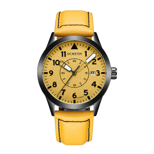 Men's automatic mechanical leather watch, view 7 - MRSLM