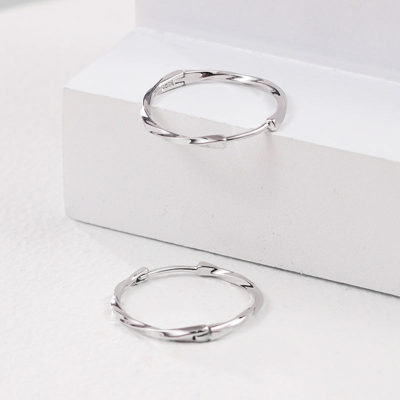 s925 silver hoop earrings, view 9 - MRSLM