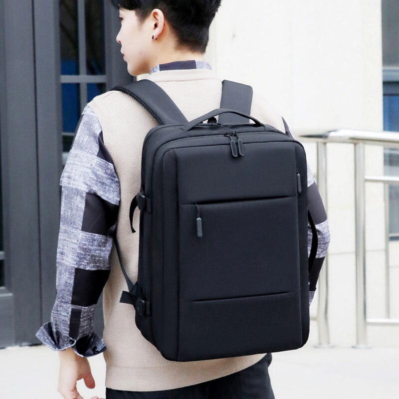 expandable travel backpack with usb port, view 7 - MRSLM