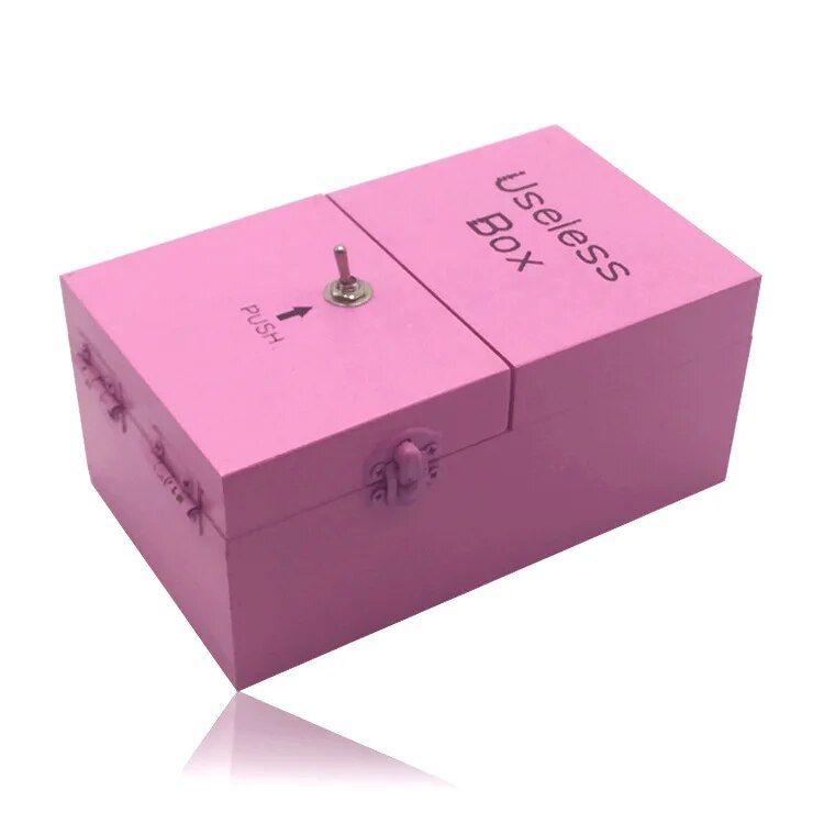 Wooden Useless Box - Interactive Toy, Ideal for Gifts