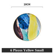 colorful cloud ceramic dinnerware set with gold inlay, view 4 - MRSLM