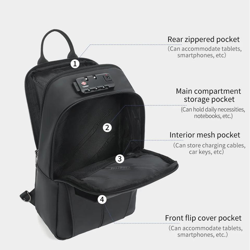 men's waterproof crossbody sling bag, view 5 - MRSLM