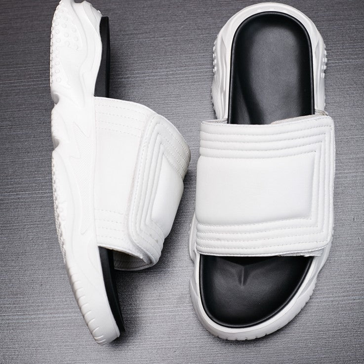 men's leather slide sandals - MRSLM